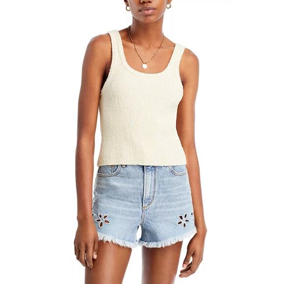 RAILS WOMENS SIZE LARGE ALBIE KNIT SCOOP NECK TANK TOP IVORY NEW - Picture 1 of 14